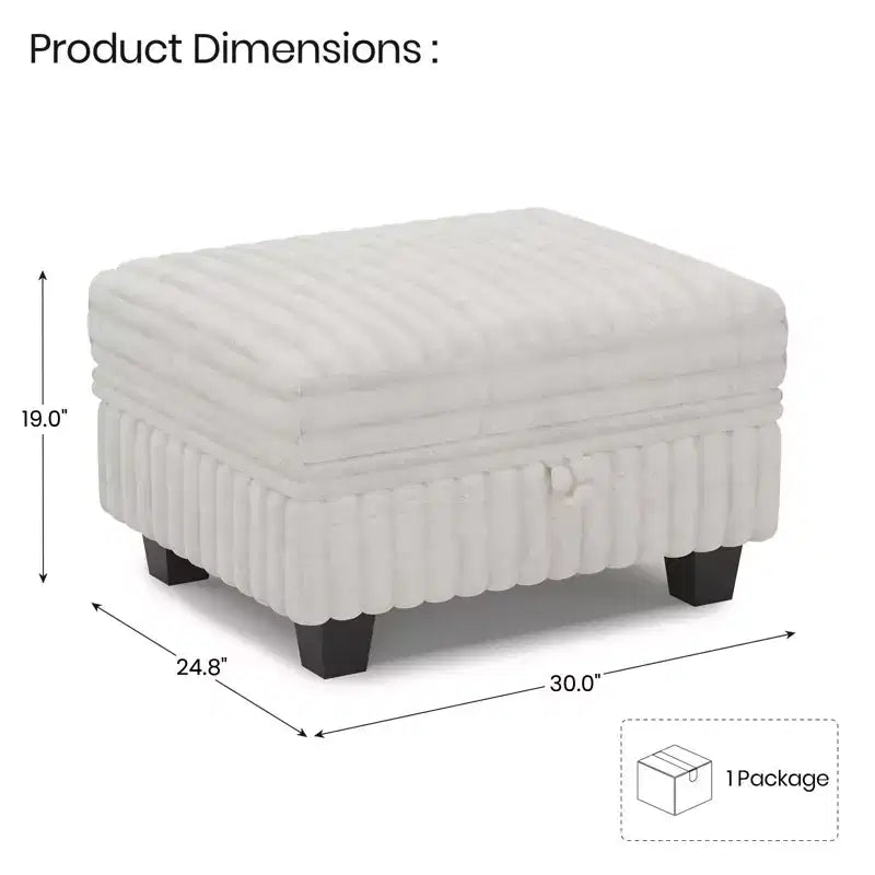 Belffin Pouf en Velours Côtelé avec Rangement, Pouf pour Canapé Modulaire Sectionnel