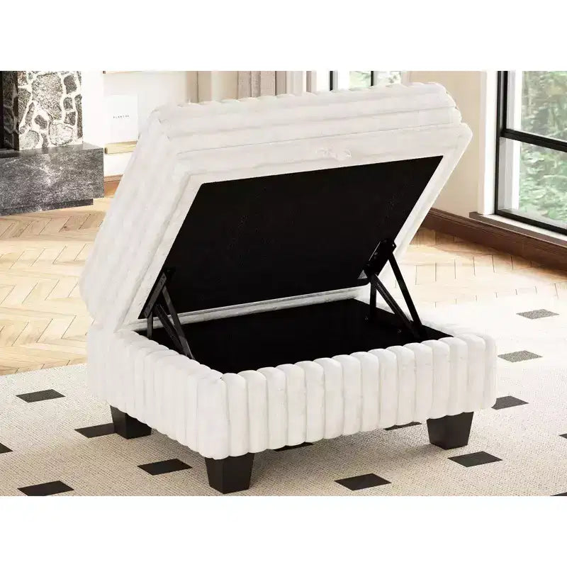 Belffin Pouf en Velours Côtelé avec Rangement, Pouf pour Canapé Modulaire Sectionnel