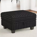 Belffin Corduroy Fabric Ottoman with Storage Ottoman for Modular Sectional Couch