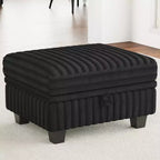 Belffin Corduroy Fabric Ottoman with Storage Ottoman for Modular Sectional Couch