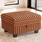Belffin Pouf en Velours Côtelé avec Rangement, Pouf pour Canapé Modulaire Sectionnel
