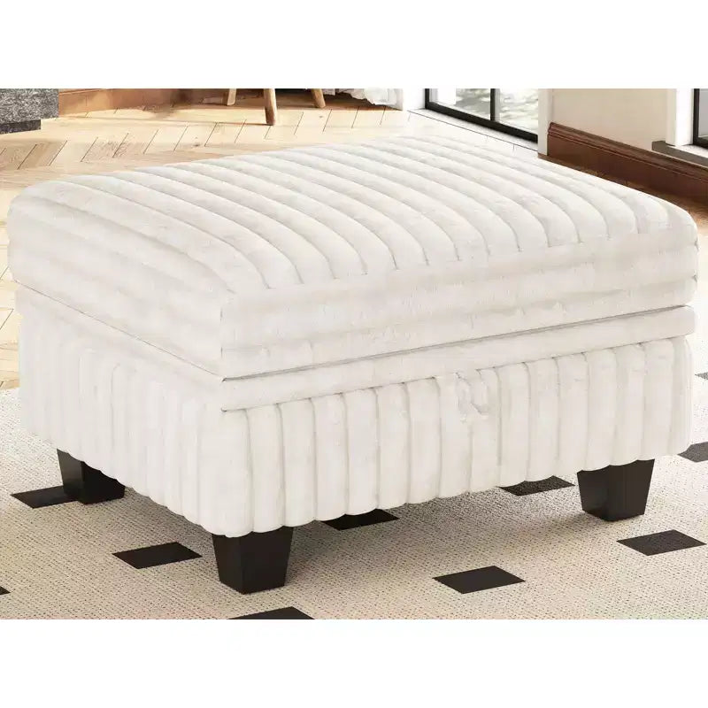 Belffin Pouf en Velours Côtelé avec Rangement, Pouf pour Canapé Modulaire Sectionnel