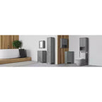 Meuble de salle de bain en bois Teamson Home Mercer, meuble de rangement au sol avec tiroir, gris