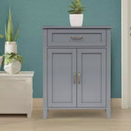 Meuble de salle de bain en bois Teamson Home Mercer, meuble de rangement au sol avec tiroir, gris