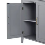 Meuble de salle de bain en bois Teamson Home Mercer, meuble de rangement au sol avec tiroir, gris