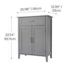 Meuble de salle de bain en bois Teamson Home Mercer, meuble de rangement au sol avec tiroir, gris