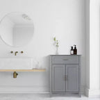 Meuble de salle de bain en bois Teamson Home Mercer, meuble de rangement au sol avec tiroir, gris