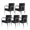 PureSana 5 Pack Chromium Ella Professional Auto Reclining Shampoo Chair with Washable Vinyl, High Density Foam Cushions, and Stainless Steel Frame