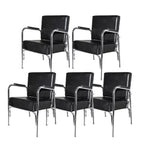 PureSana 5 Pack Chromium Ella Professional Auto Reclining Shampoo Chair with Washable Vinyl, High Density Foam Cushions, and Stainless Steel Frame