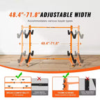 Support de rangement autoportant pour kayak VEVOR, support pour kayak/canoë/planche à pagaie 4 places avec bras rembourrés et largeur réglable, charge maximale de 100 kg