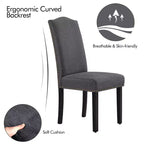 Yaheetech Lot de 4 Chaises de Salle à Manger Rembourrées en Tissu avec Bordure Cloutée