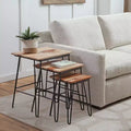 GDFStudio Bruno 3 Piece Rectangle Two-Tone Table Top Nesting Accent Table Sets