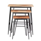 GDFStudio Bruno Lot de 3 Tables d'Appoint Gigognes Rectangulaires avec Plateau Bicolore