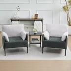 Fauteuil d'appoint surdimensionné en chenille, Fauteuil de salon avec grande assise, Fauteuils de lecture modernes pour chambre et salon (Lot de 2)