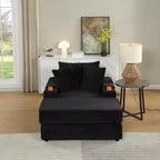 Canapé avec 2 coussins décoratifs et un pouf, Canapé confortable - Canapé profond pour salon
