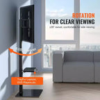 Support TV VEVOR, Support TV sur pied pivotant pour téléviseurs de 32 à 85 pouces, Support TV portable réglable en hauteur avec base en verre trempé