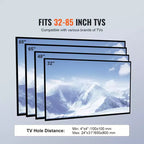 Support TV VEVOR, Support TV sur pied pivotant pour téléviseurs de 32 à 85 pouces, Support TV portable réglable en hauteur avec base en verre trempé