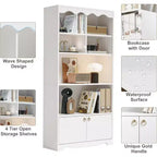Bibliothèque en bois à 5 niveaux, 63 pouces de haut, meuble de rangement, bibliothèque autoportante, bureau à domicile, salle d'étude, cuisine