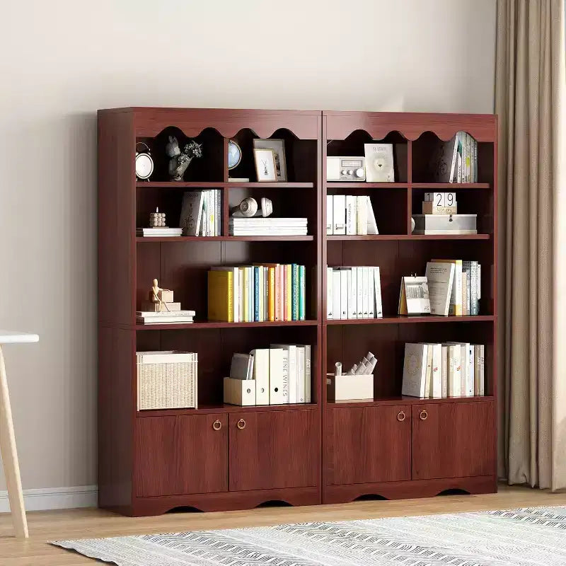 Bibliothèque en bois à 5 niveaux, 63 pouces de haut, meuble de rangement, bibliothèque autoportante, bureau à domicile, salle d'étude, cuisine