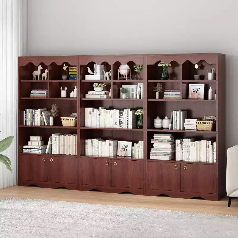 Bibliothèque en bois à 5 niveaux, 63 pouces de haut, meuble de rangement, bibliothèque autoportante, bureau à domicile, salle d'étude, cuisine