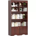 Bibliothèque en bois à 5 niveaux, 63 pouces de haut, meuble de rangement, bibliothèque autoportante, bureau à domicile, salle d'étude, cuisine