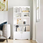 Bibliothèque en bois à 5 niveaux, 63 pouces de haut, meuble de rangement, bibliothèque autoportante, bureau à domicile, salle d'étude, cuisine