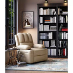 Fauteuil inclinable manuel en cuir PU - 26,8 po Design ergonomique avec porte-gobelets et rangement, pour cinéma maison, salon