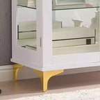 Meuble de buffet moderne Kings Brand Furniture avec portes en verre et étagères réglables