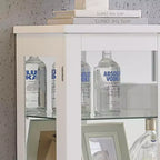 Meuble de buffet moderne Kings Brand Furniture avec portes en verre et étagères réglables