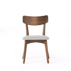 Ensemble de salle à manger tapissé 7 pièces Lareyna de Christopher Knight Home en bois d'hévéa, style milieu de siècle