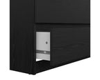HomeStock Scottsdale Commode 5 tiroirs Rangement contemporain Bois grainé noir