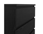 HomeStock Scottsdale Commode 5 tiroirs Rangement contemporain Bois grainé noir