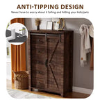 Commode haute SinCiDo Farmhouse Modern 5 tiroirs avec porte coulissante de style grange, commode de rangement pour chambre à coucher, salon et chambre d'enfants