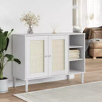 vidaXL SENJA Buffet bahut en aspect rotin, pin massif, avec 3 compartiments ouverts