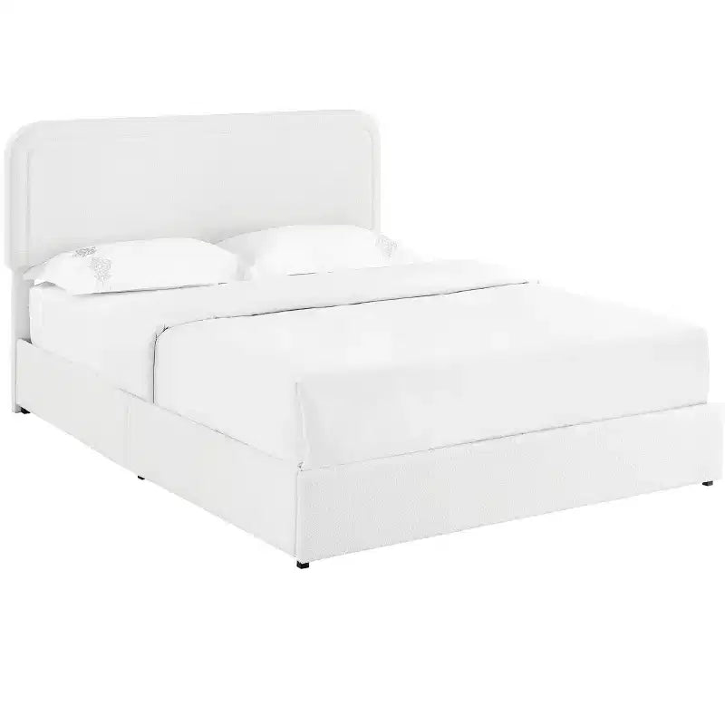 Lit Queen Size Moderne Rembourré en Bouclette Calvin de Christopher Knight Home