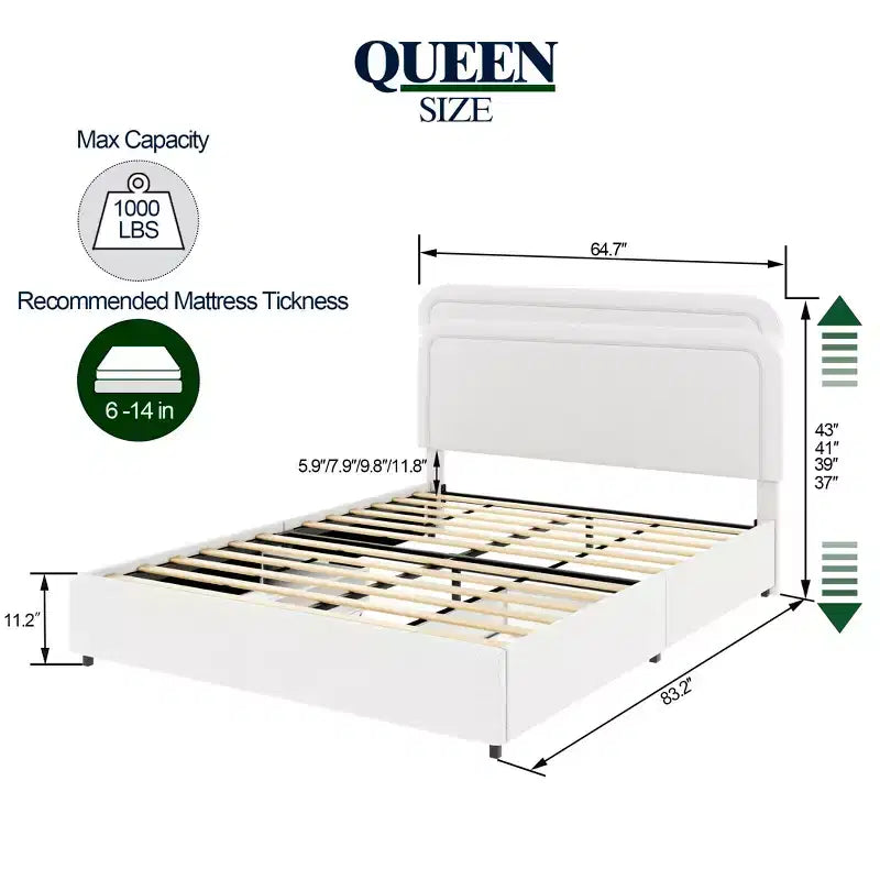 Lit Queen Size Moderne Rembourré en Bouclette Calvin de Christopher Knight Home