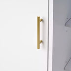VECELO Meuble de Rangement à 4 Niveaux, Armoire de Rangement pour Cuisine avec Porte et Étagères Réglables, Organisateur Autonome pour Salle de Bain, Blanc