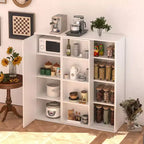 VECELO Meuble de Rangement à 4 Niveaux, Armoire de Rangement pour Cuisine avec Porte et Étagères Réglables, Organisateur Autonome pour Salle de Bain, Blanc