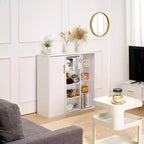 VECELO Meuble de Rangement à 4 Niveaux, Armoire de Rangement pour Cuisine avec Porte et Étagères Réglables, Organisateur Autonome pour Salle de Bain, Blanc