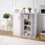 VECELO Meuble de Rangement à 4 Niveaux, Armoire de Rangement pour Cuisine avec Porte et Étagères Réglables, Organisateur Autonome pour Salle de Bain, Blanc