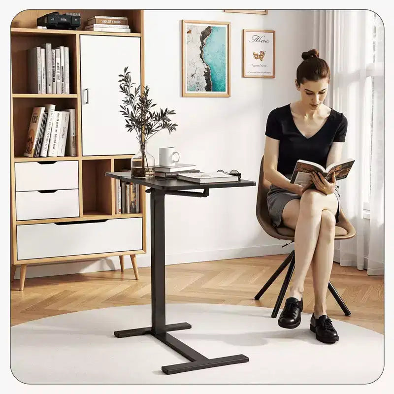 MAYEERTY Table de lit avec roulettes Bureau d'ordinateur réglable Table d'appoint en bois