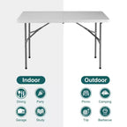 Table Pliante Extérieure Intérieure Robuste Portable avec Poignée de Transport pour Camping Pique-nique Fête