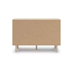 Commode 6 tiroirs Signature Design by Ashley Birkmore, finition chêne clair avec accents floraux, couleur havane