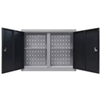 vidaXL Armoire à outils murale style industriel métal gris et noir - Gris