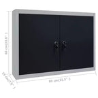 vidaXL Armoire à outils murale style industriel métal gris et noir - Gris
