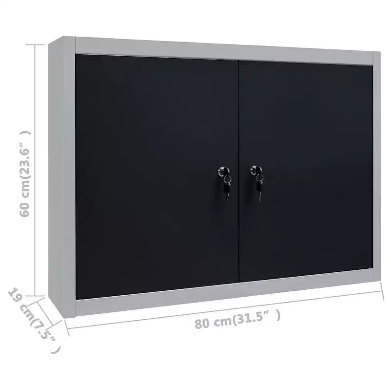 vidaXL Armoire à outils murale style industriel métal gris et noir - Gris