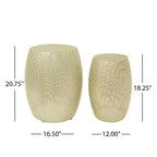Tables d'appoint creuses rondes modernes en métal - Lot de 2