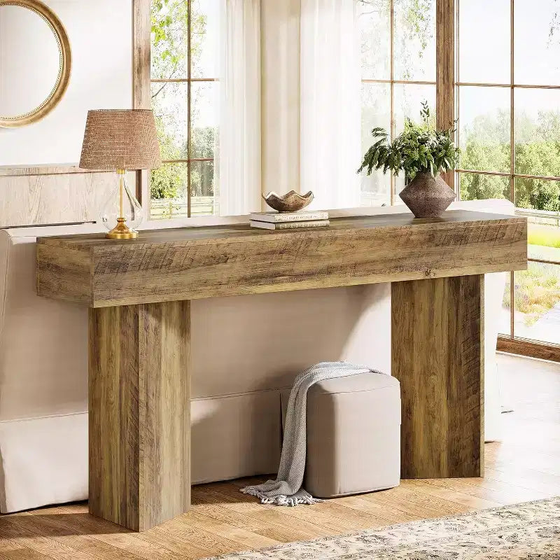 Lantine 63 pouces, table console de ferme, table de canapé étroite et longue derrière le canapé