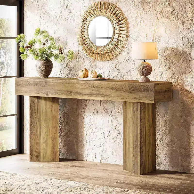 Lantine 63 pouces, table console de ferme, table de canapé étroite et longue derrière le canapé
