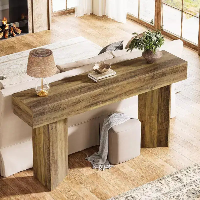 Lantine 63 pouces, table console de ferme, table de canapé étroite et longue derrière le canapé